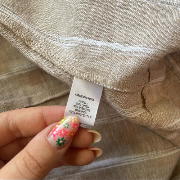 Drew Khaki Striped Linen Blazer - Picture 5 of 5